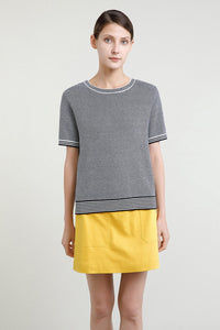 Crew Neck Honeycomb Weaved Knit
