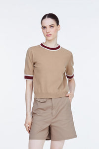 Contrast Knit Top