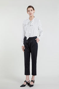 Contrast Trim Tapered Pants