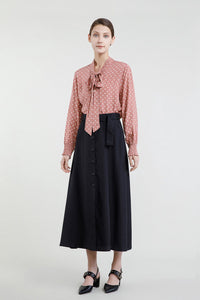 Waist Tie Buckled Maxi Skirt
