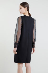 Contrast Organza Sleeved Dress