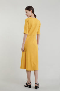 Crew Neck Peassant Dress