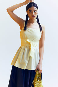 Sleeveless Flare Top With Sash