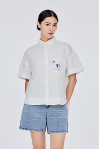 Oversized Graphic Button Down Top