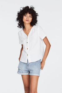 Linen V-Neck Blouse