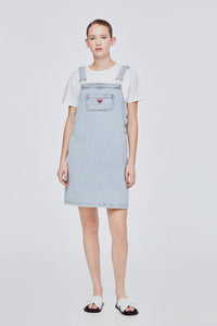 Straight Cut Dungaree Denim Dress