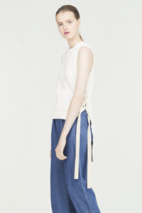 Side Lace Up Knit Top