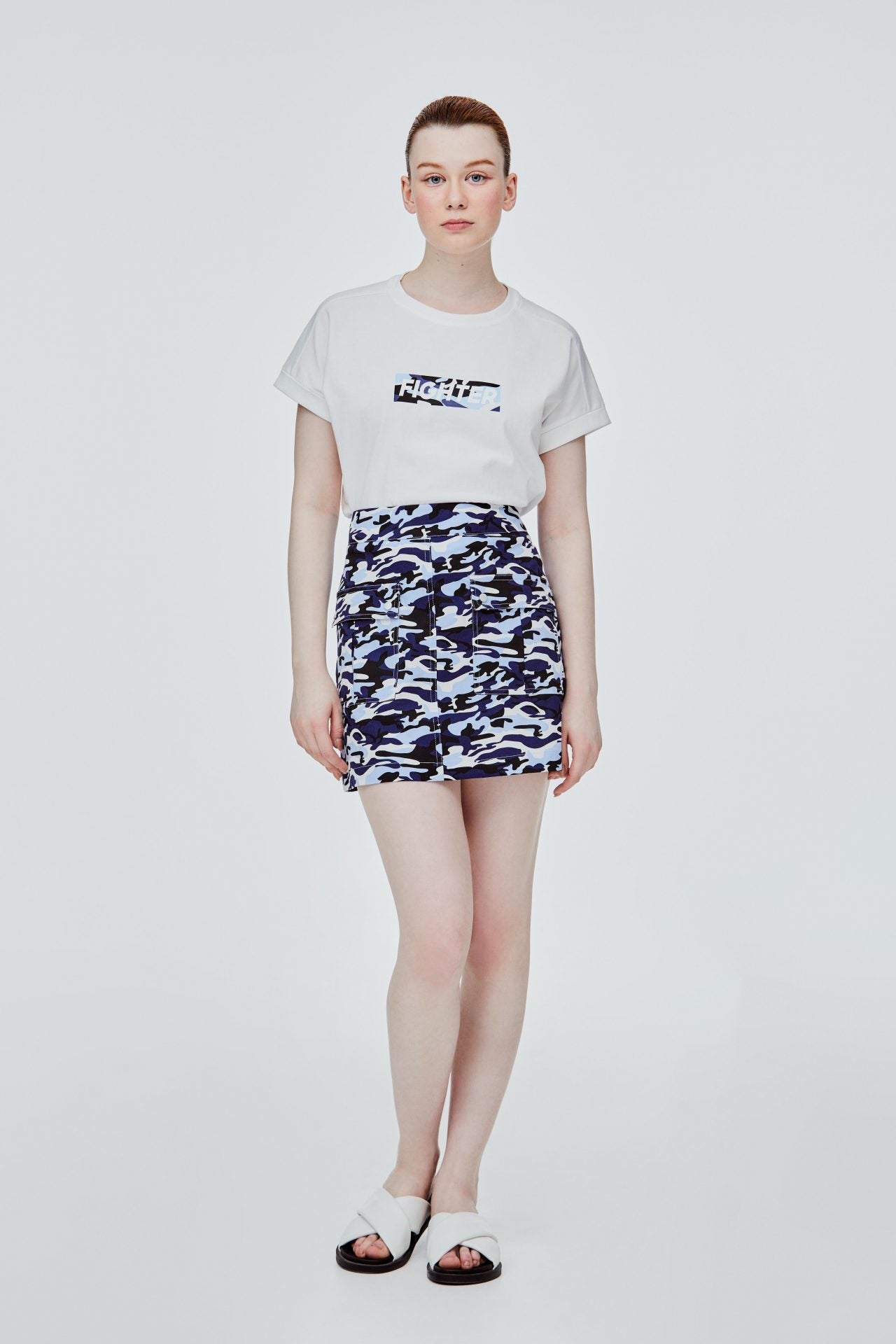 Camouflage shop blue skirt