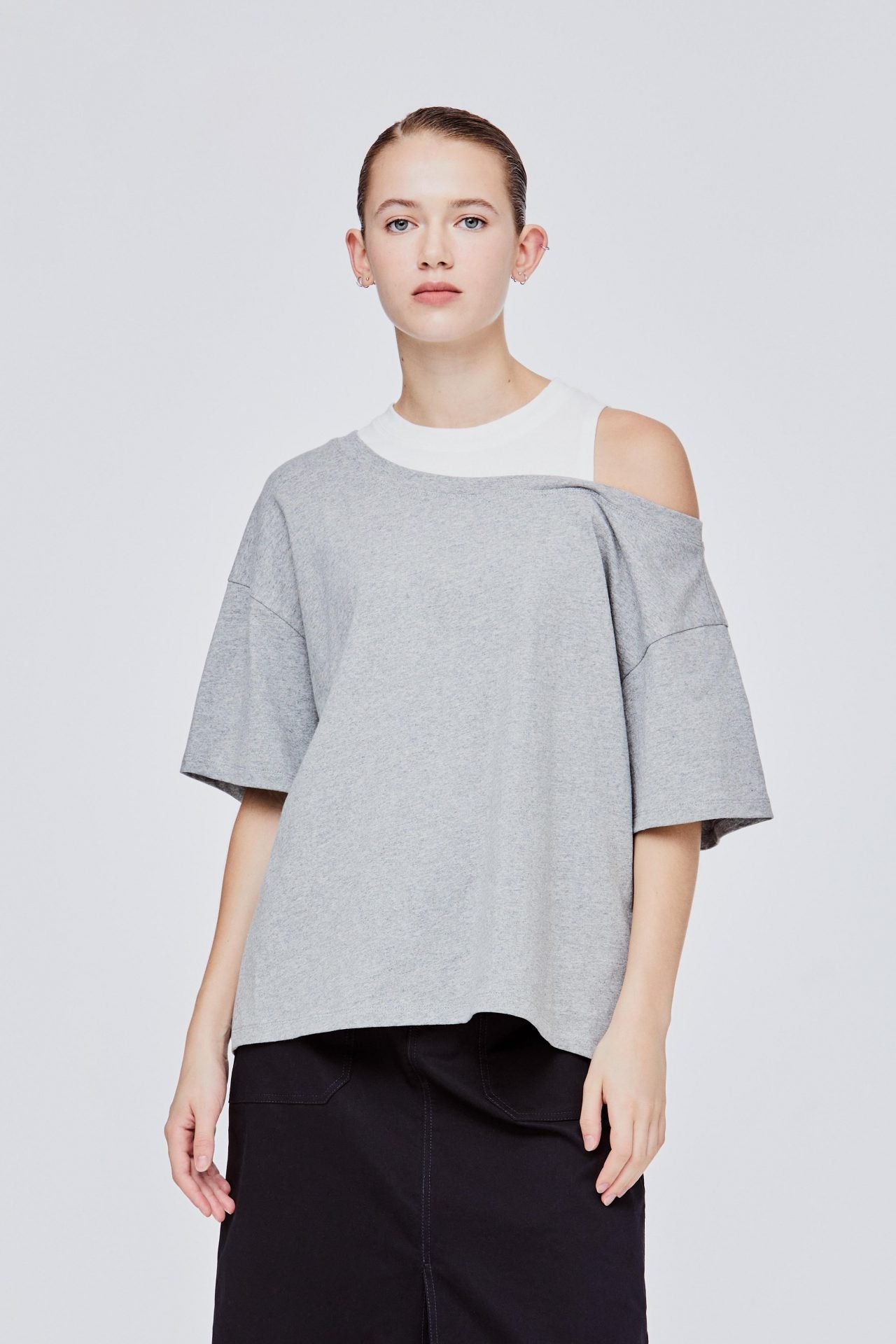 Off shoulder oversized online shirt