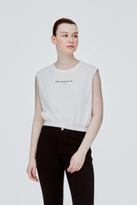 Sleeveless Graphic Printed Crop Top