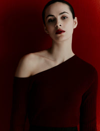 Ribbed Asymmetrical Knit Top