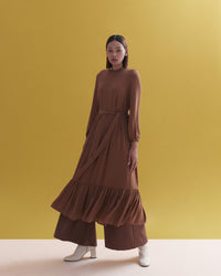 High Neck Ruffle Dress