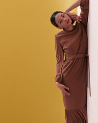 High Neck Ruffle Dress