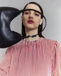 High Neck Printed Blouse