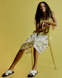 Printed Paper Bag A-line Skirt