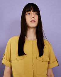 Patch Pocket Cropped Blouse