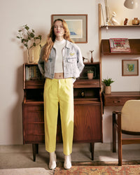 Militarian Crop Denim Jacket