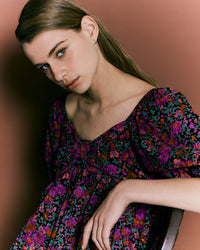 Puffed Sleeve A-Line Dress