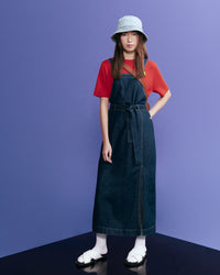 Straight Denim Dungaree Dress