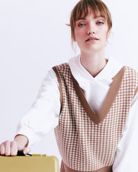 Houndstooth Knit Vest