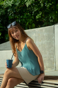Diagonal Button Panel Skirt