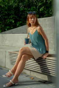 Diagonal Button Panel Skirt