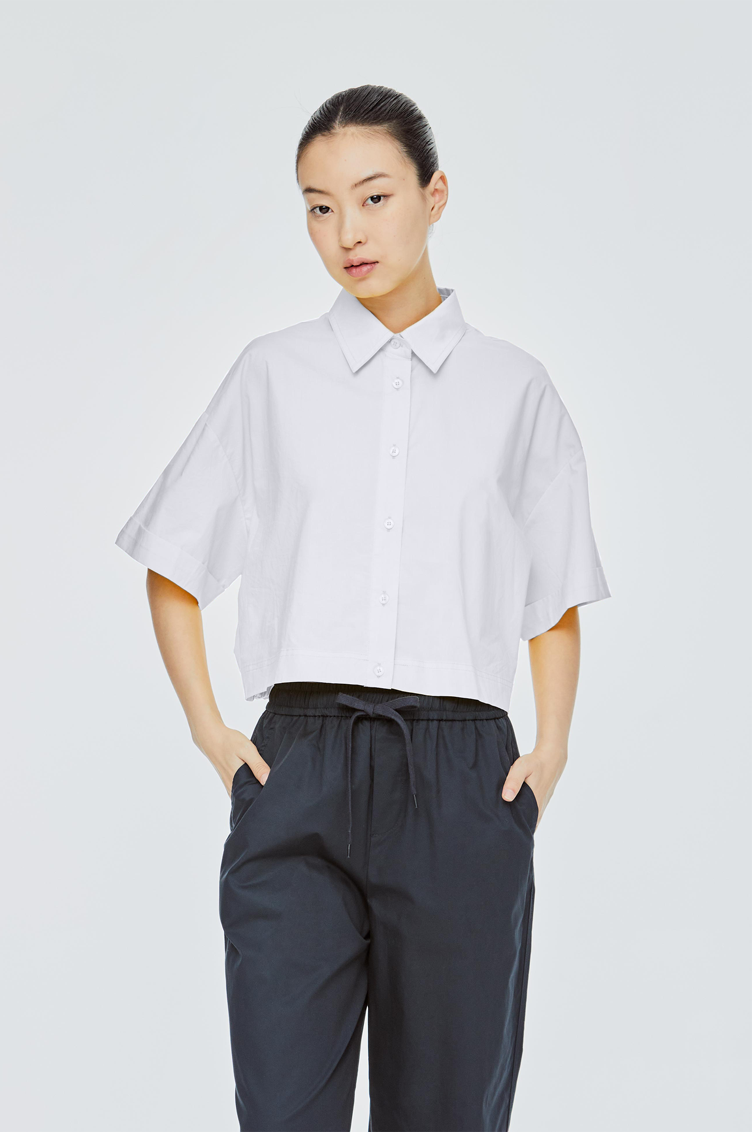Boxy Short Sleeve Crop Shirt