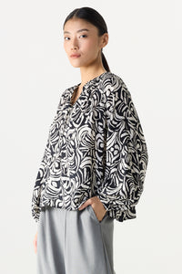 Printed Long Sleeve Blouse