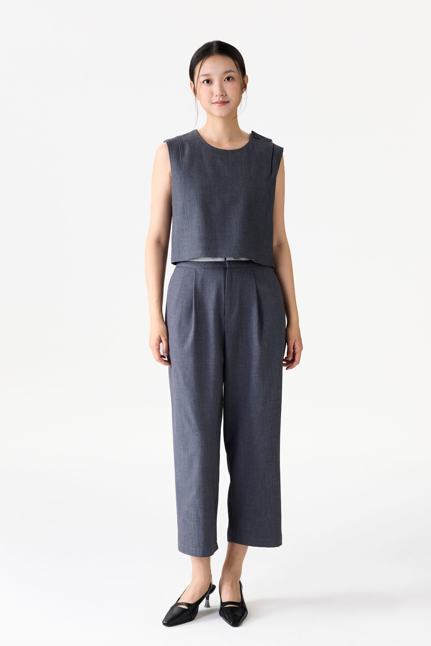 Crop Woven Sleeveless Top