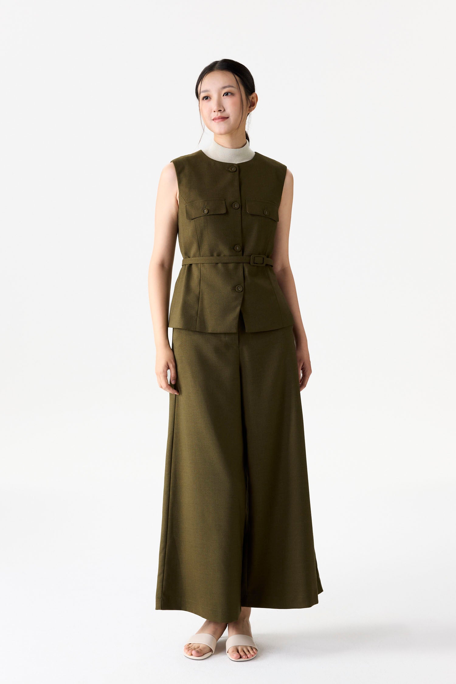 Belted Woven Vest Top