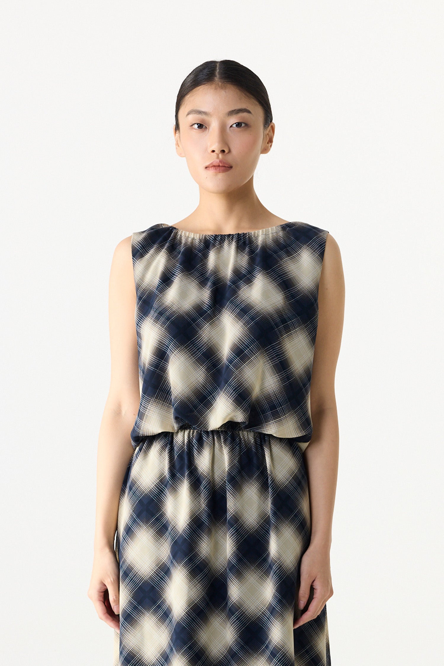 Checks Bubble Crop Top