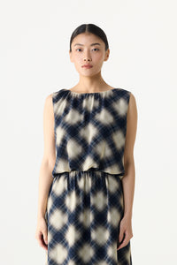 Checks Bubble Crop Top