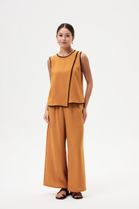 Contrast Binded Sleeveless Top