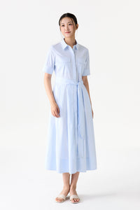 Utility Pleated Stripes Dress