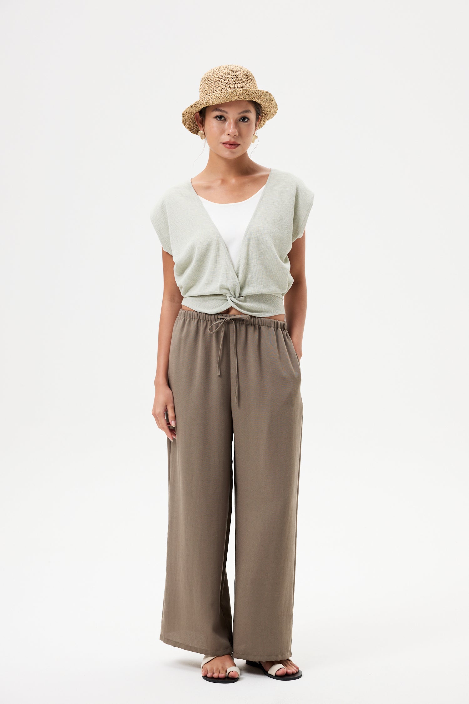 Faux Two-Piece Magyar Knit Top
