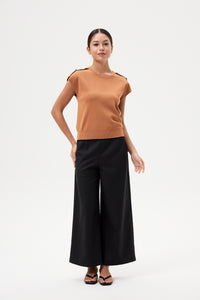 Buttons Piping Magyar Knit Top