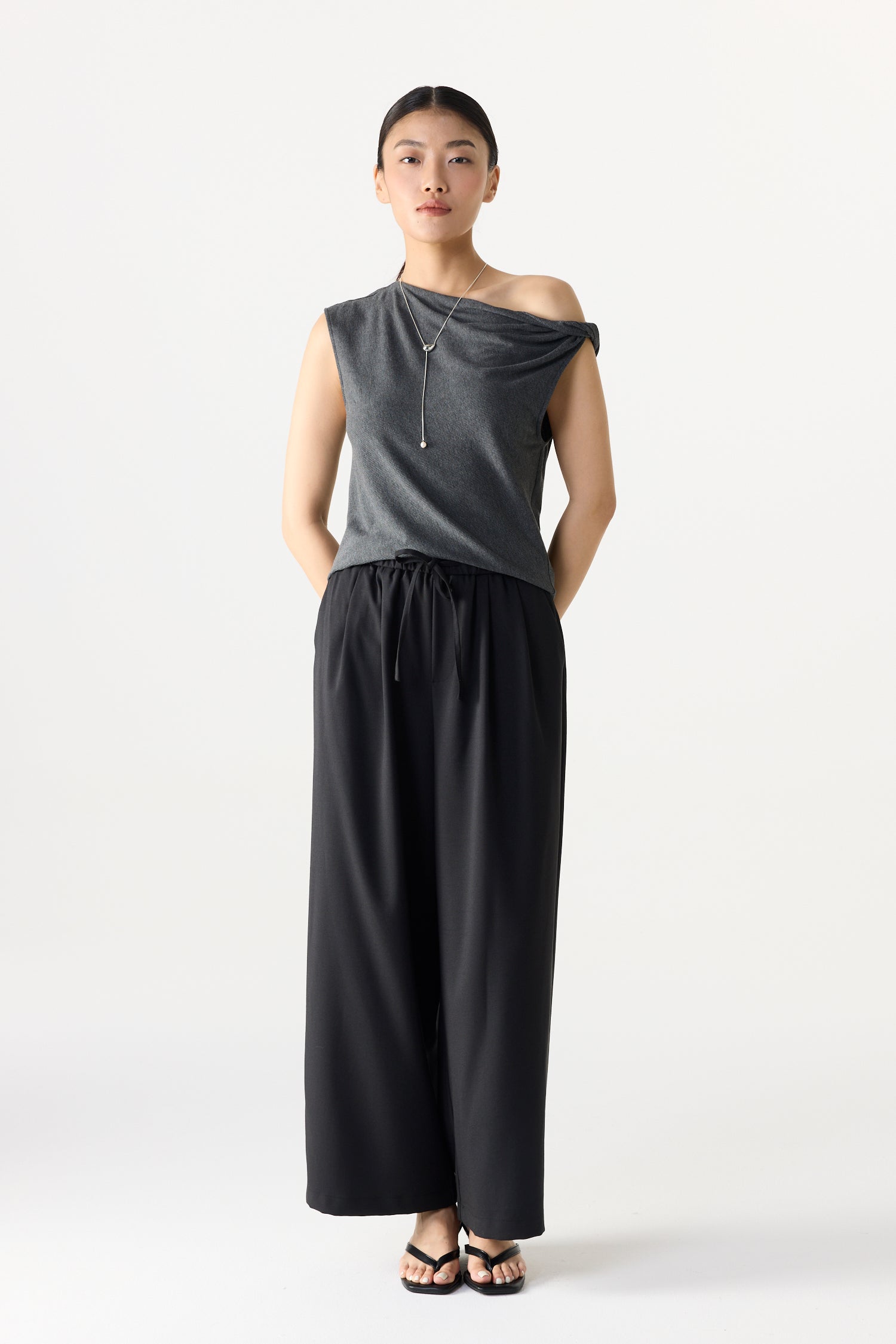 Elasticated Relaxed Straight Pants