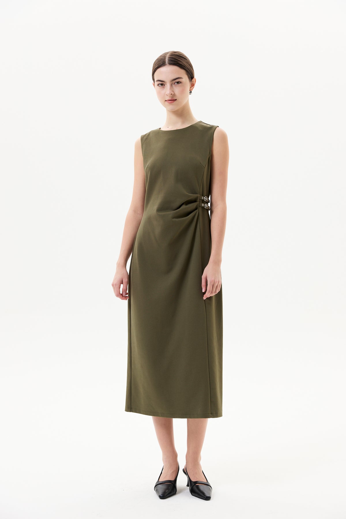 Sleeveless Buckle Straps Dress