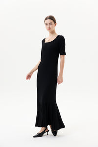 Scoop Neck Godet Hem Jersey Dress