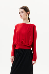 Lurex Boat Neck Dolman Jersey Top