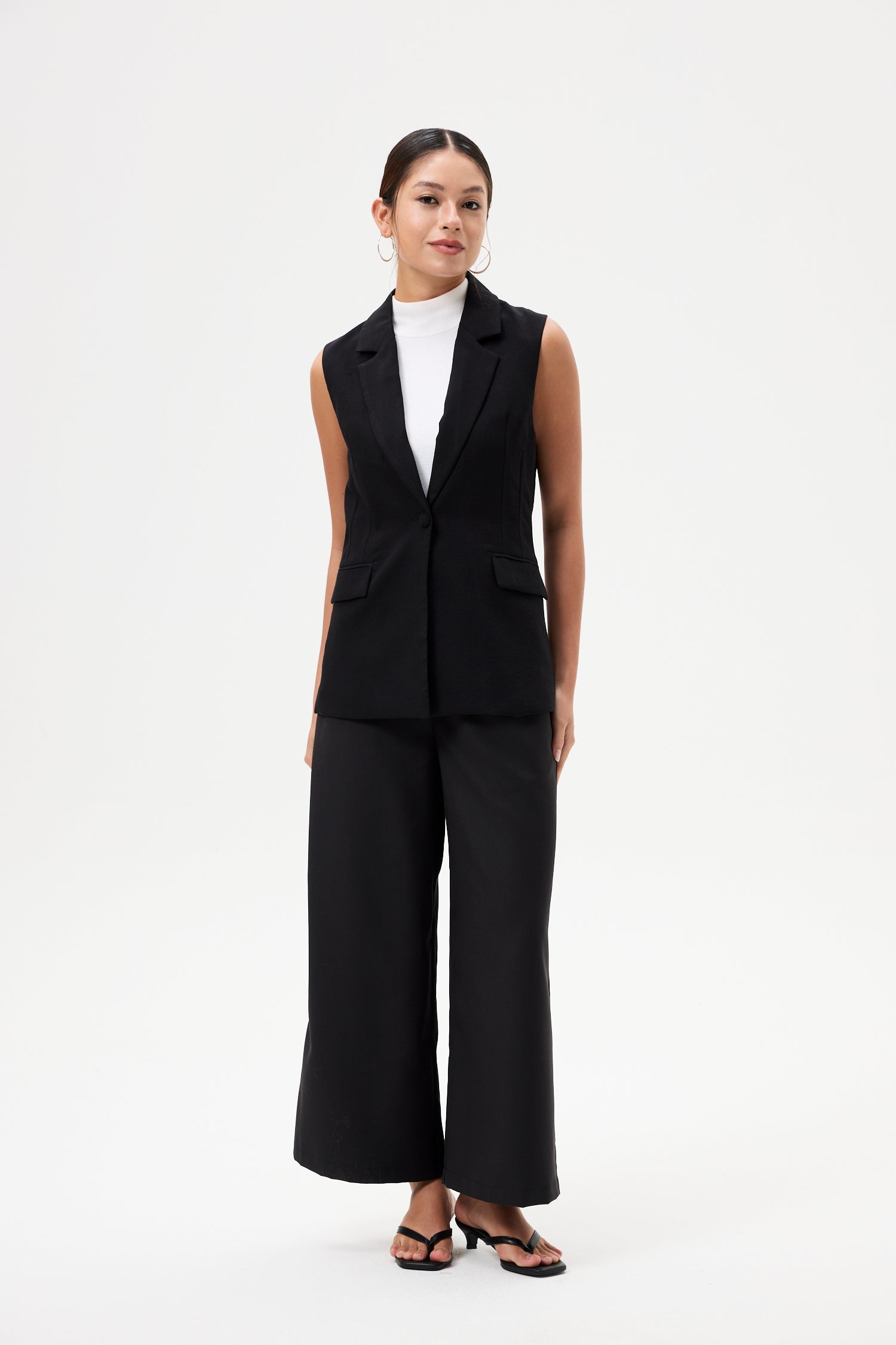 Darted Lapel Vest Top