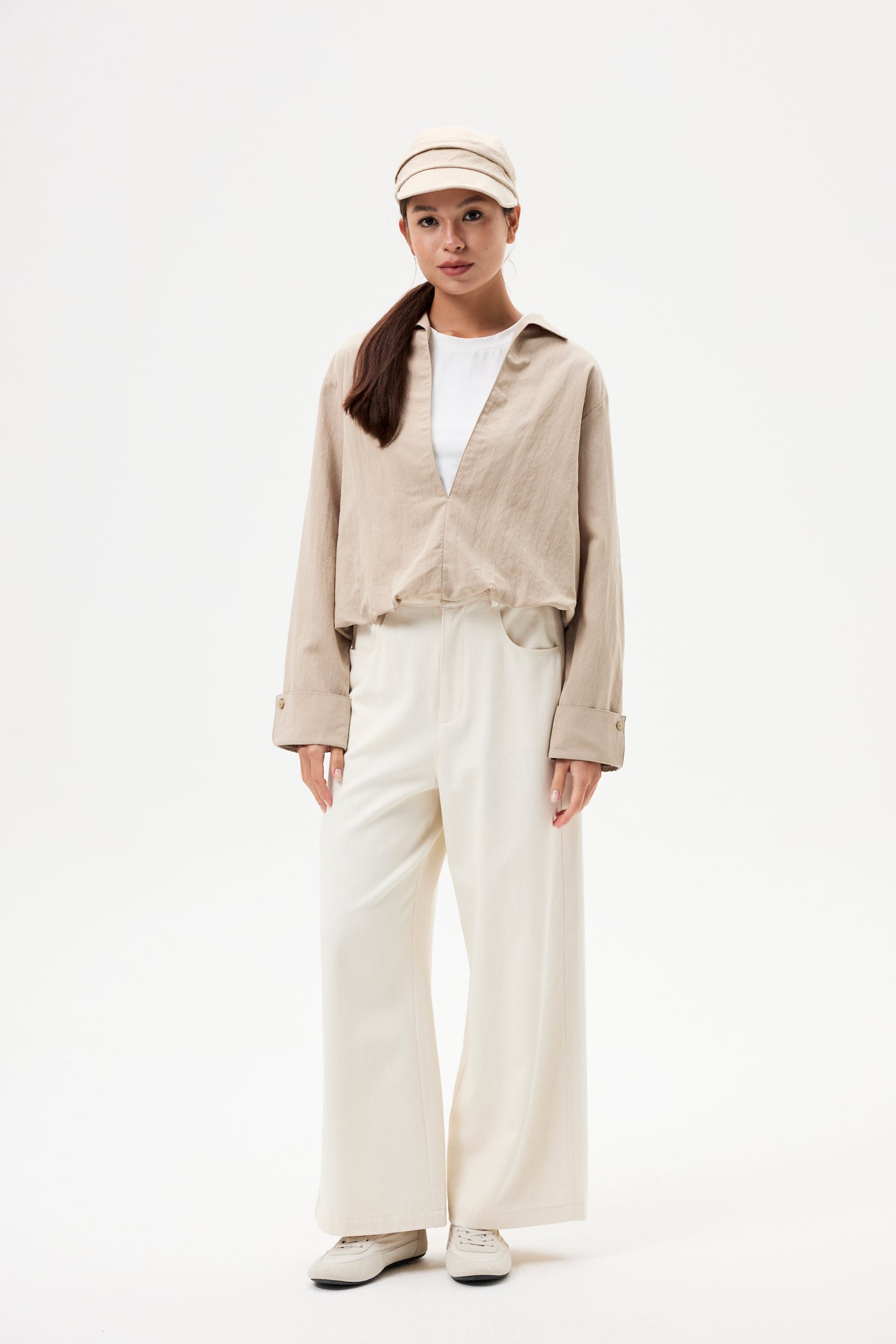 Contrast Collared Tee Shirt