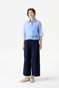 Mid-Length Sleeve Organza Shirt