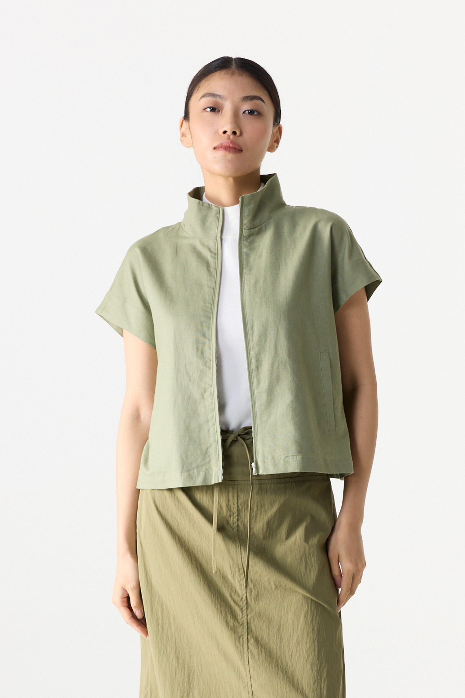 Stand Collar Magyar Top