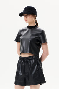 Leather Boxy Top