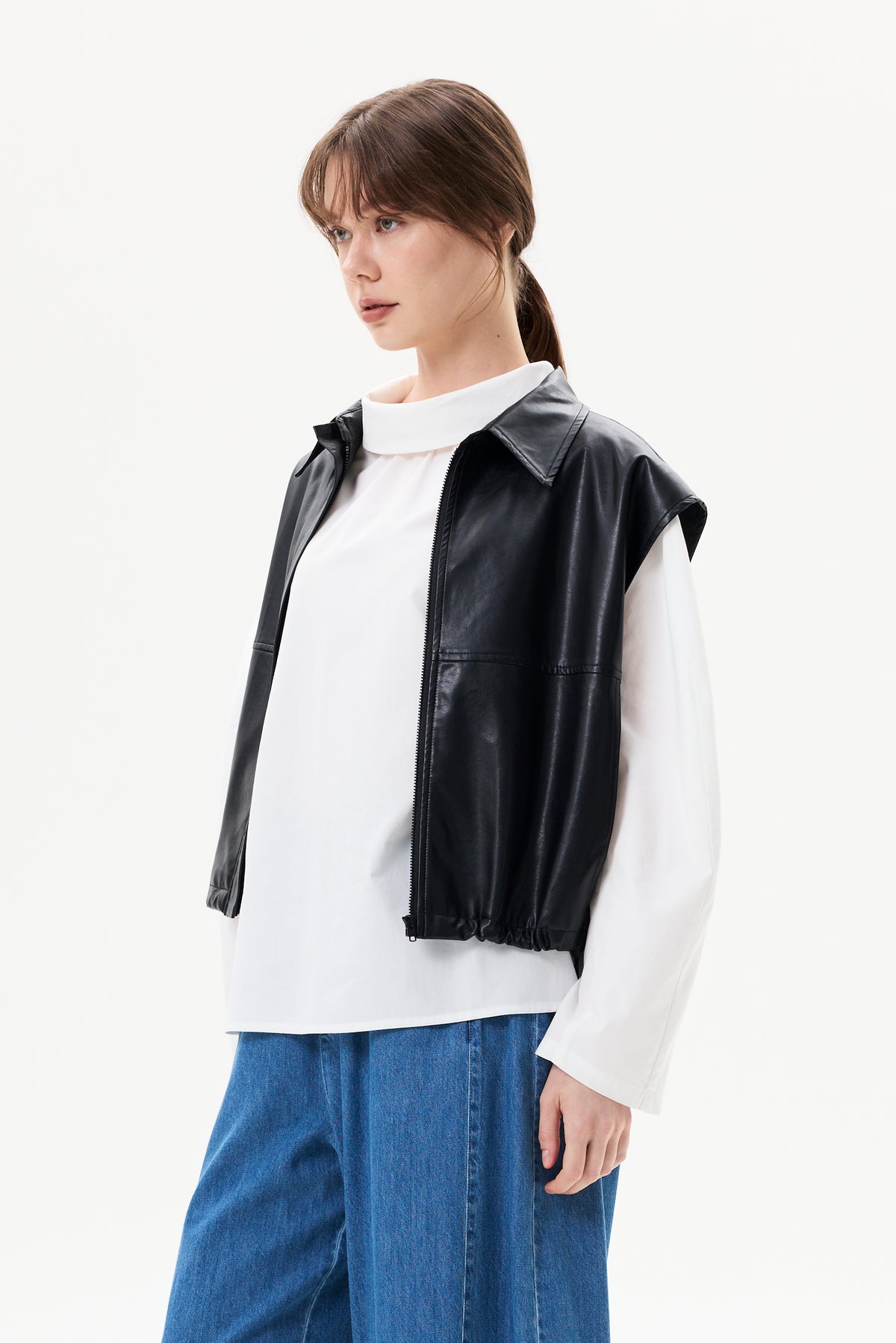 Leather Drawstring Vest