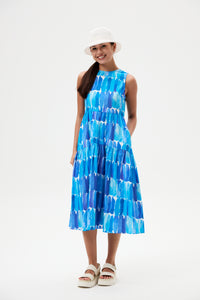 Printed Arc Midi Dress