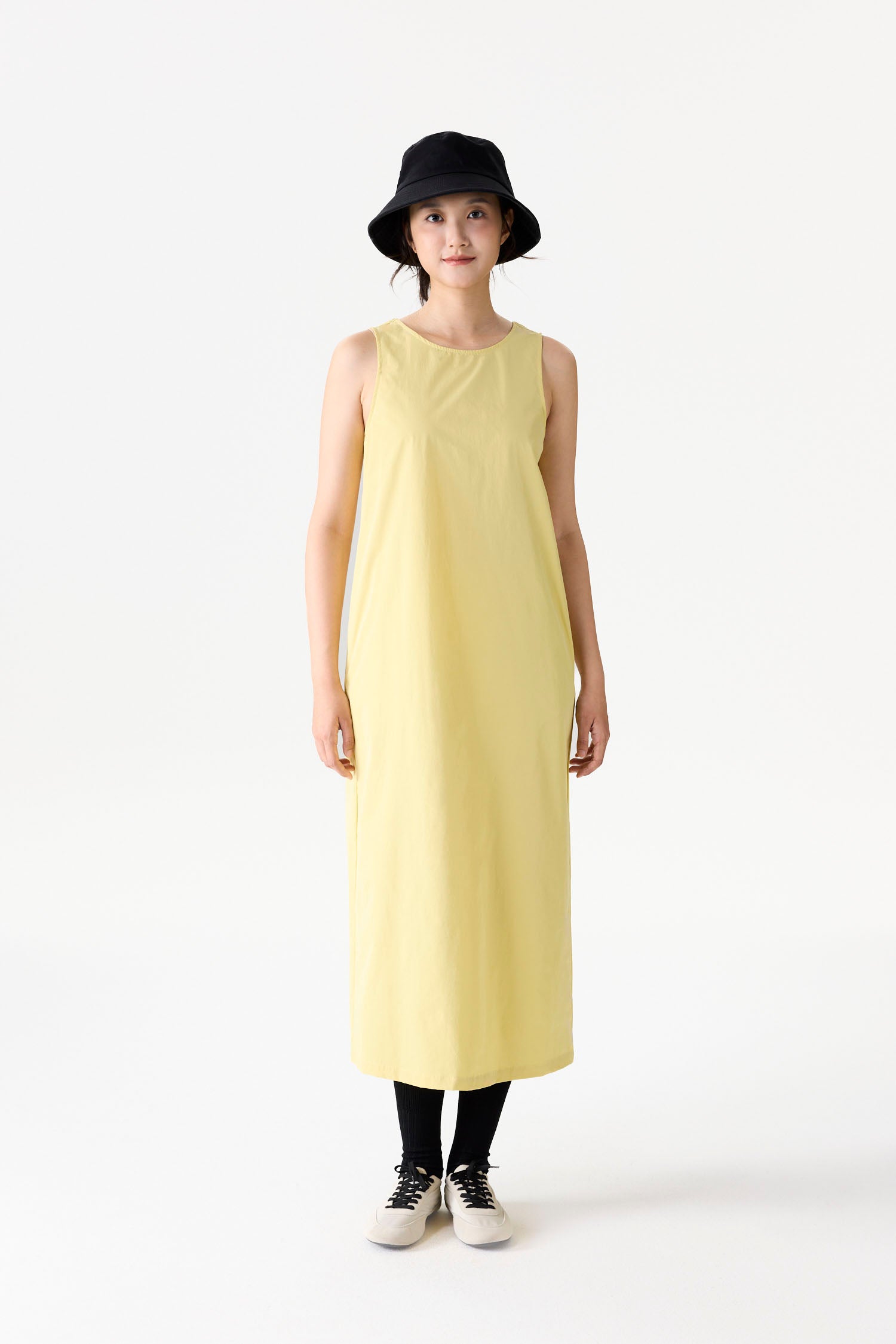 Relaxed Sleeveless Ruched Dress