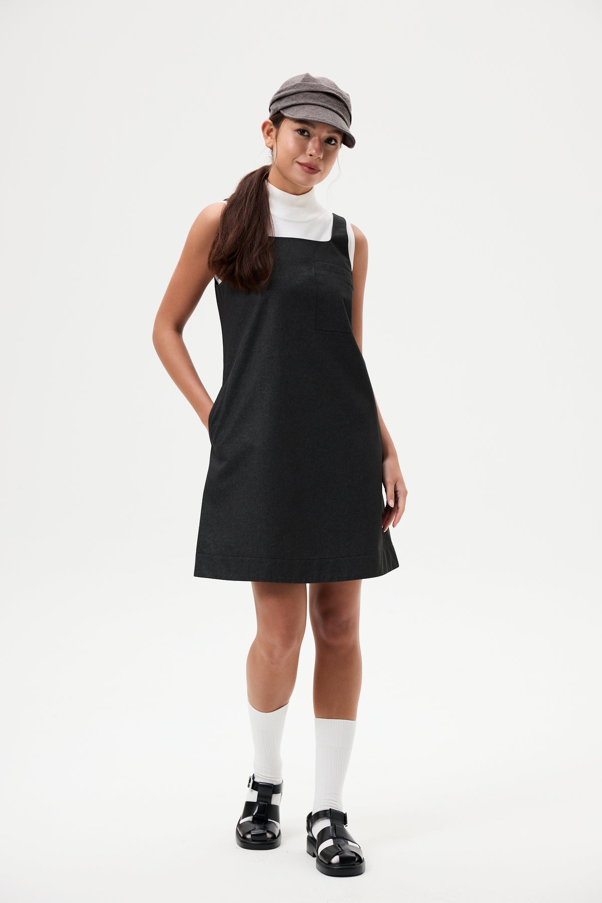 Mini Pinafore Denim Dress