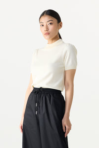 Puffed Sleeves Knit Top